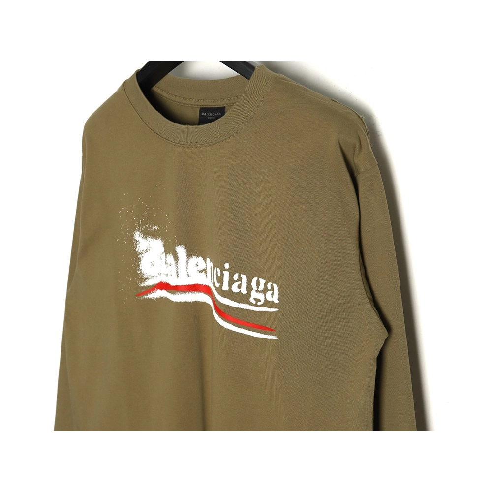 Balenciaga Blurred Coke Print Washed Ripped Long Sleeves TSK1,Cheap Replica Reps Balenciaga