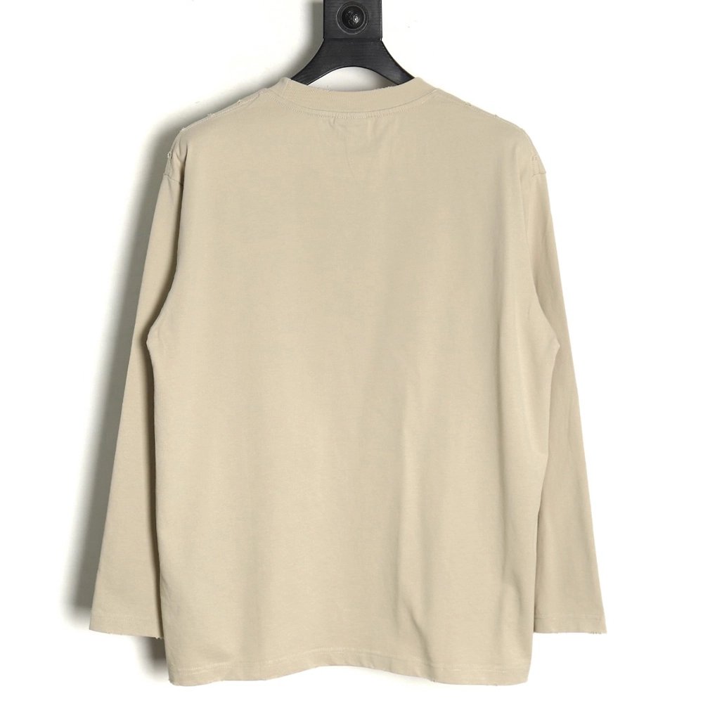 Balenciaga Blurred Coke Print Washed Ripped Long Sleeves,Cheap Replica Reps Balenciaga