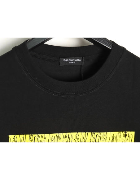 Balenciaga Square 3 Logo Print Short Sleeve TSK1,Cheap Replica Reps Balenciaga