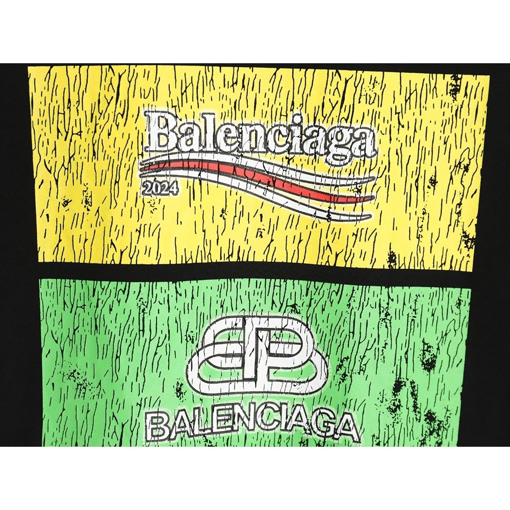 Balenciaga Square 3 Logo Print Short Sleeve TSK1,Cheap Replica Reps Balenciaga