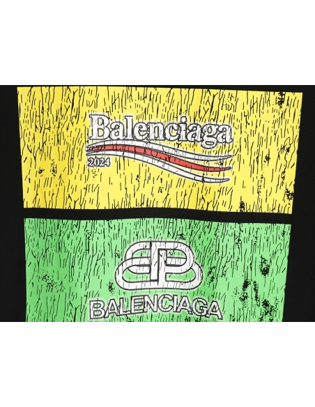 Balenciaga Square 3 Logo Print Short Sleeve TSK1,Cheap Replica Reps Balenciaga