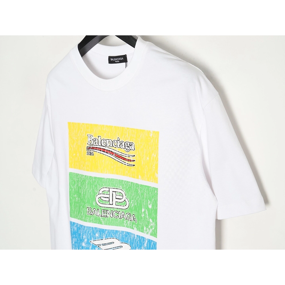 Balenciaga Square 3 Logo Print Short Sleeve,Cheap Replica Reps Balenciaga