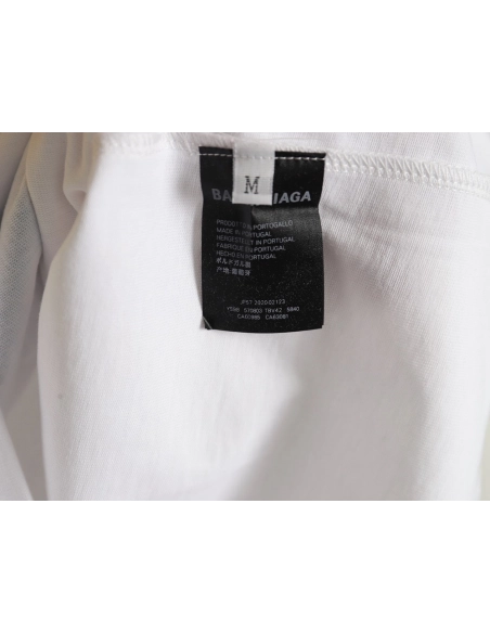 Balenciaga Square 3 Logo Print Short Sleeve,Cheap Replica Reps Balenciaga