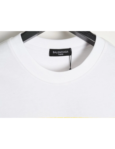 Balenciaga Square 3 Logo Print Short Sleeve,Cheap Replica Reps Balenciaga