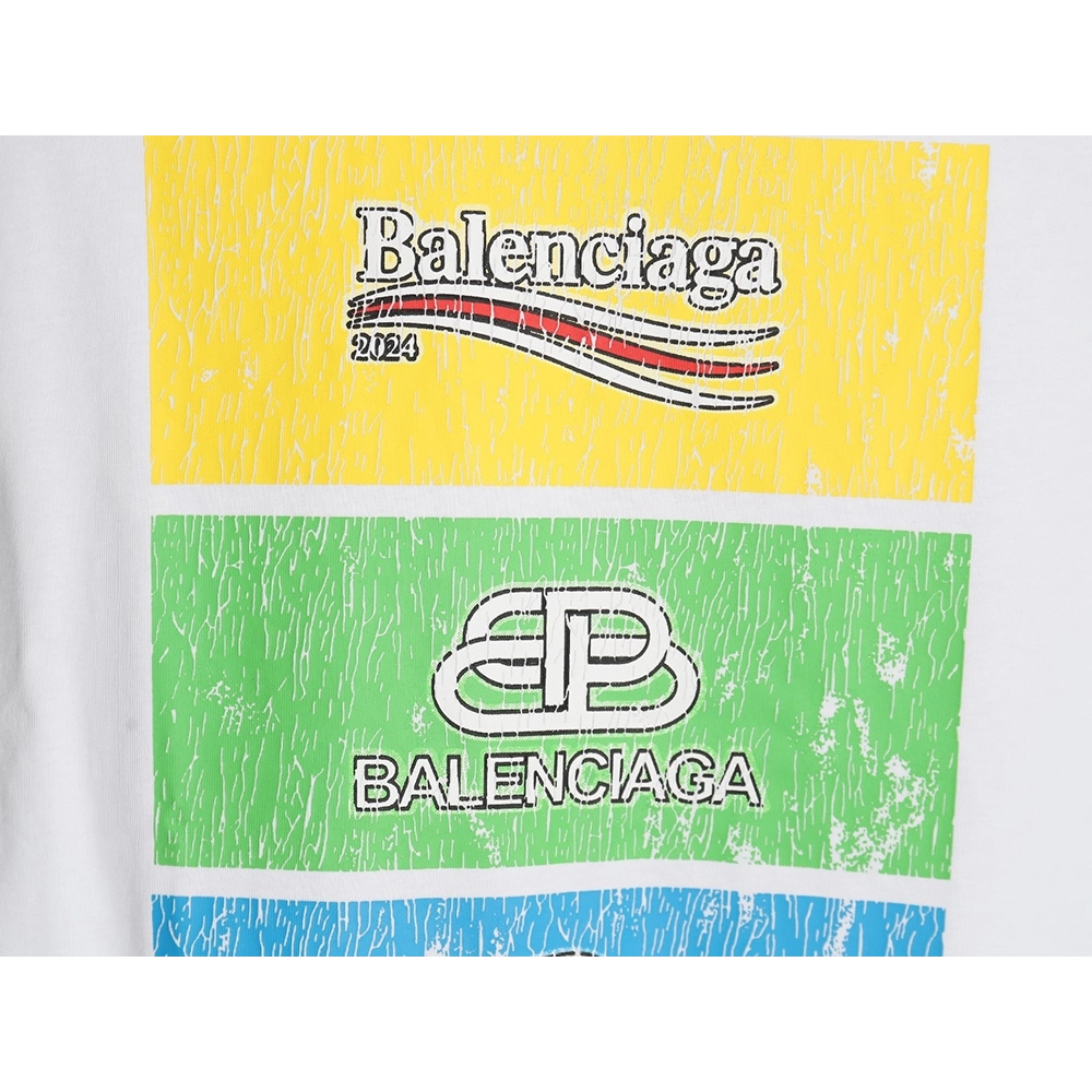 Balenciaga Square 3 Logo Print Short Sleeve,Cheap Replica Reps Balenciaga