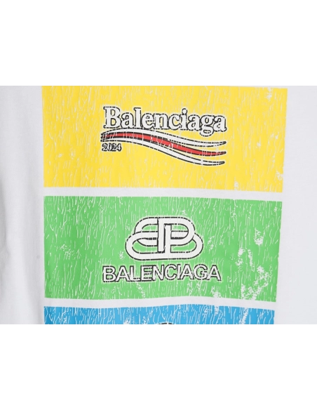 Balenciaga Square 3 Logo Print Short Sleeve,Cheap Replica Reps Balenciaga
