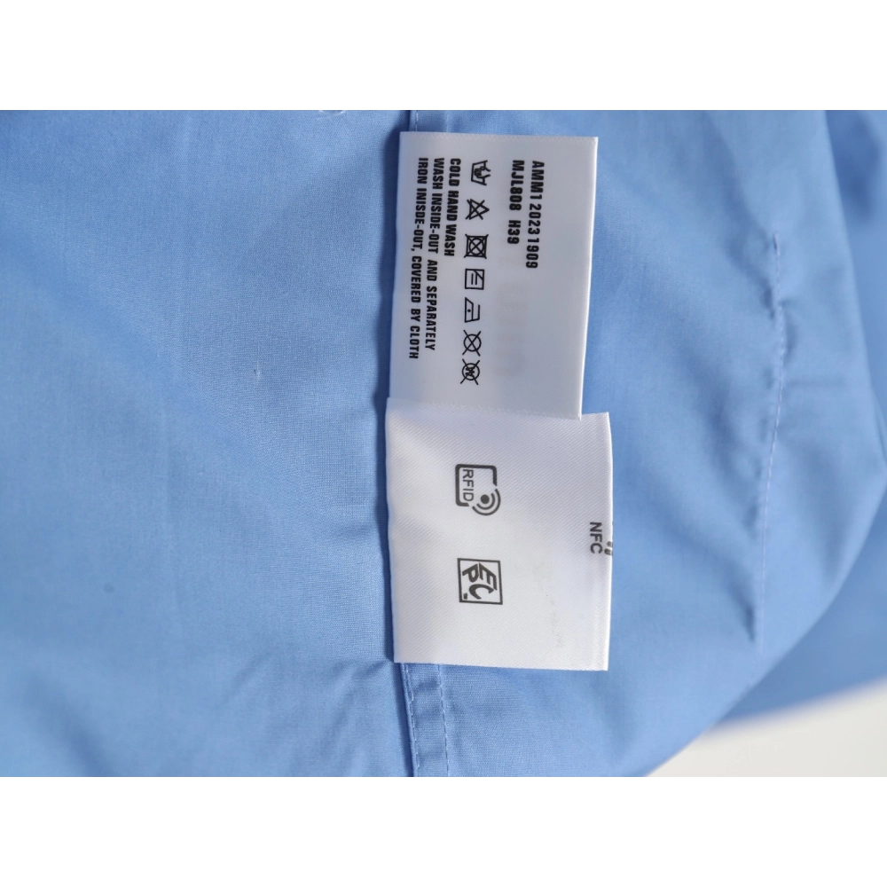 Miu Miu Pocket Lettering Embroidered Poplin Shirt TSK1,Cheap Replica Reps Miu Miu