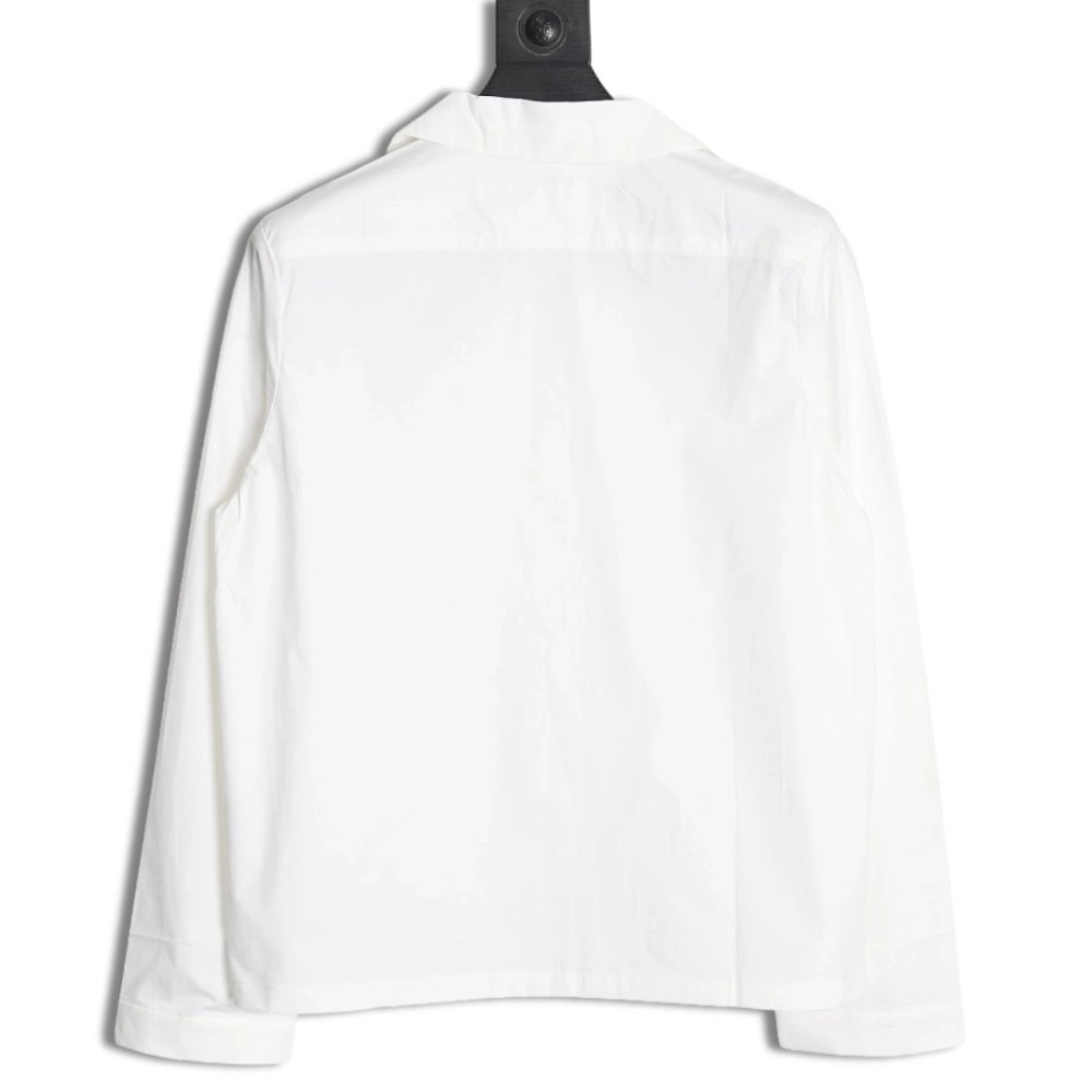 Miu Miu Pocket Lettering Embroidered Poplin Shirt,Cheap Replica Reps Miu Miu