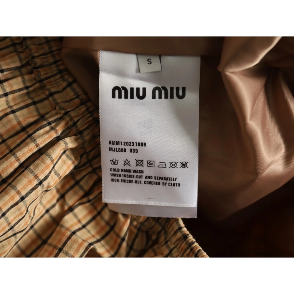 Miu Miu yellow checked jacket,Cheap Replica Reps Miu Miu