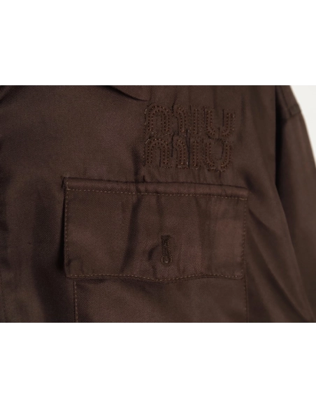 Miu Miu Brown Double Chest Pocket Jacket,Cheap Replica Reps Miu Miu