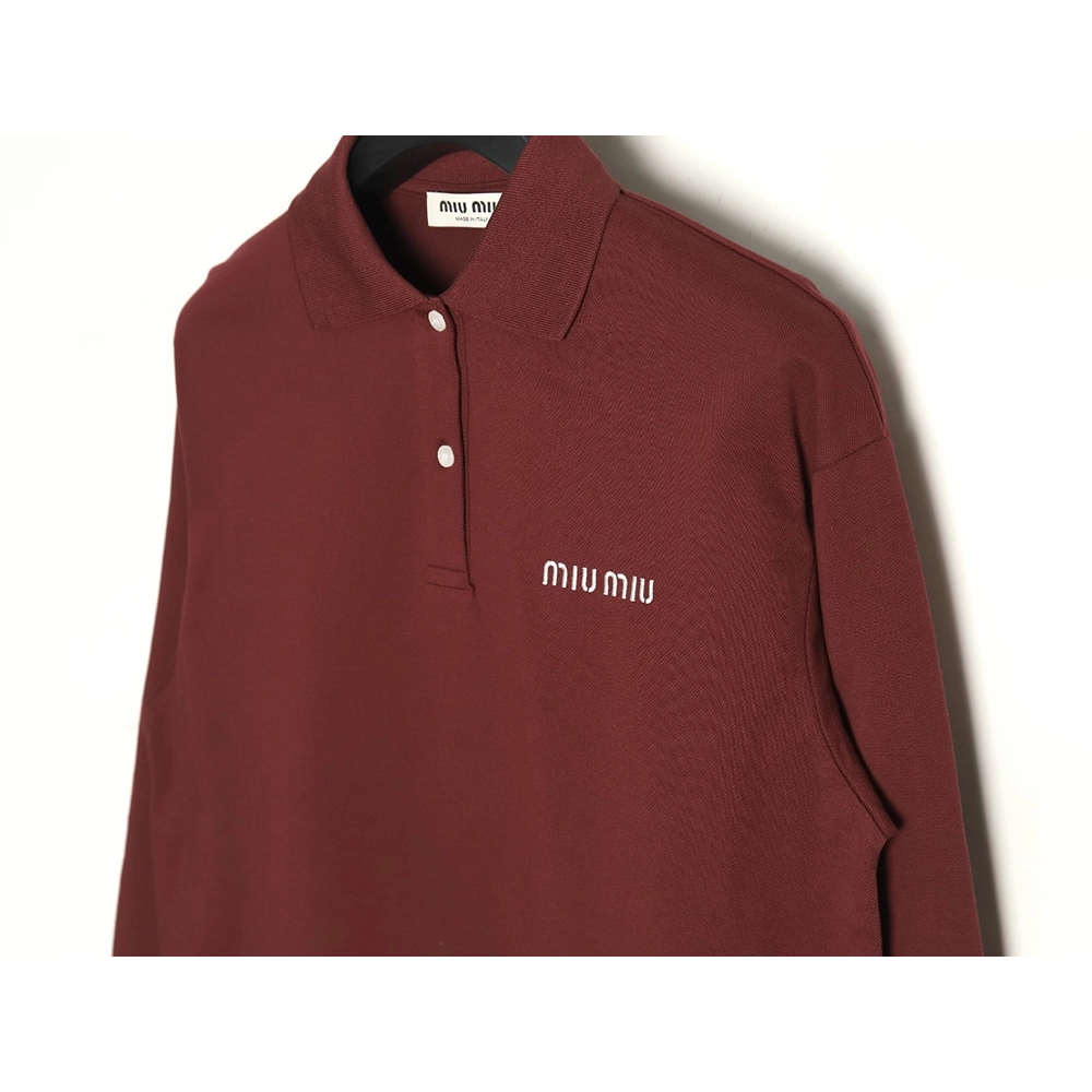 Miu Miu Logo Lapel Polo Shirt,Cheap Replica Reps Miu Miu