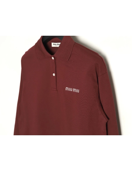Miu Miu Logo Lapel Polo Shirt,Cheap Replica Reps Miu Miu