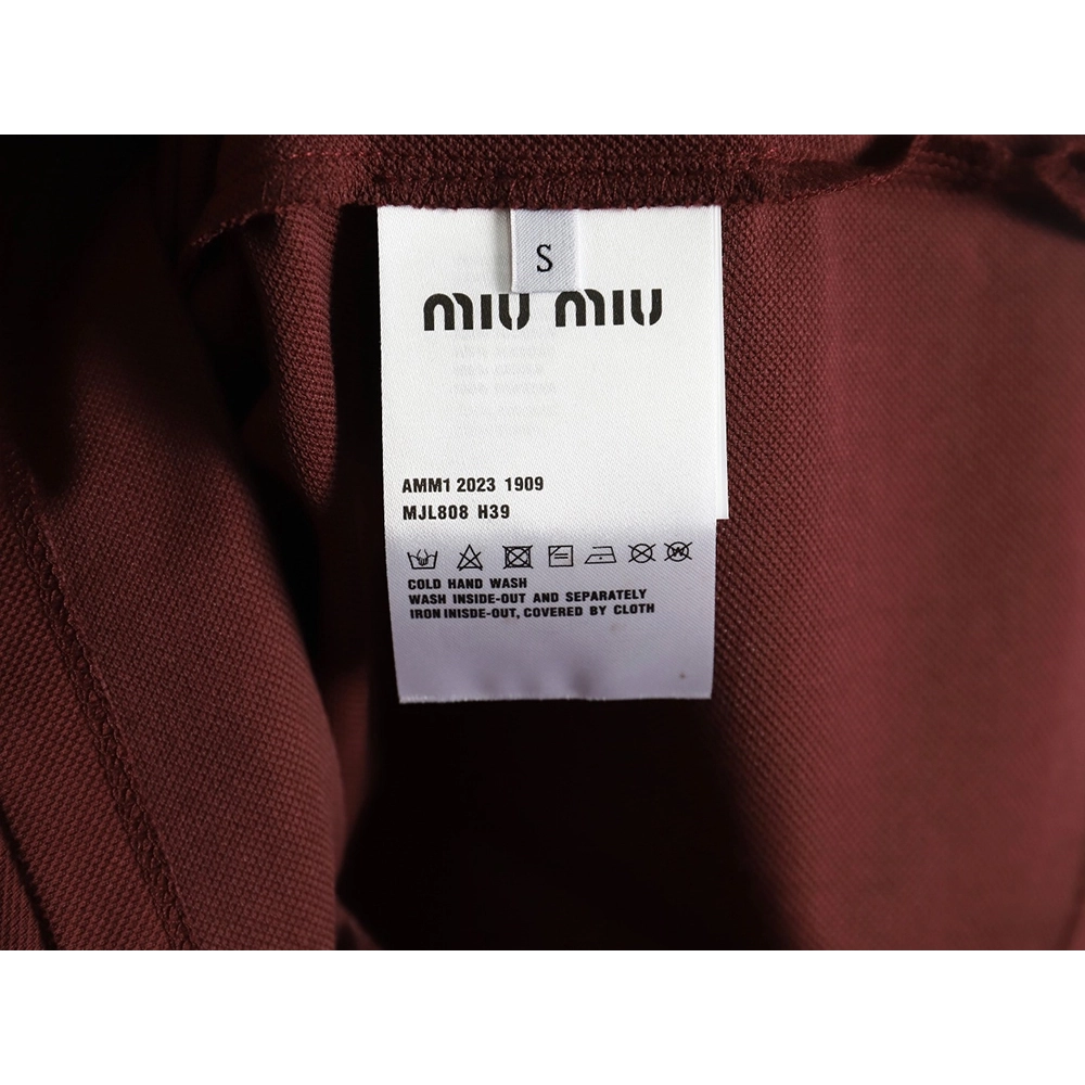 Miu Miu Logo Lapel Polo Shirt,Cheap Replica Reps Miu Miu