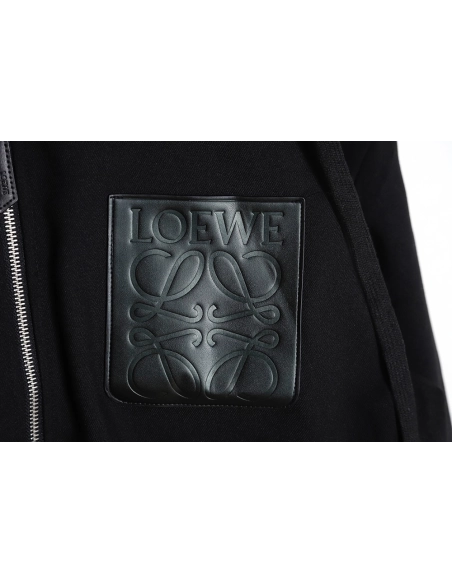 Loewe trench coat with leather patch on chest,Cheap Replica Reps Loewe