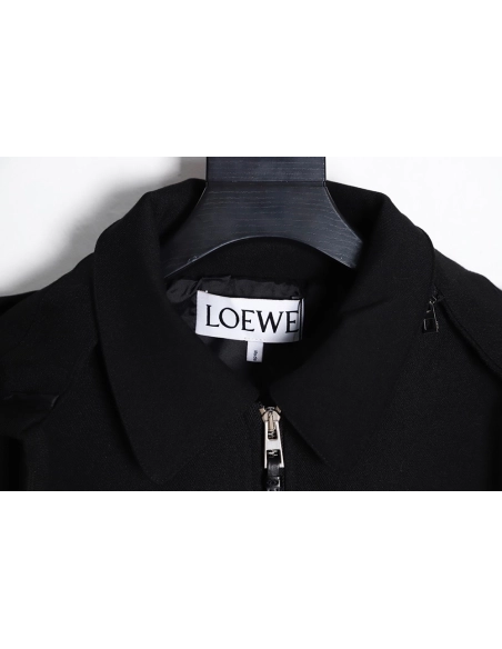 Loewe trench coat with leather patch on chest,Cheap Replica Reps Loewe