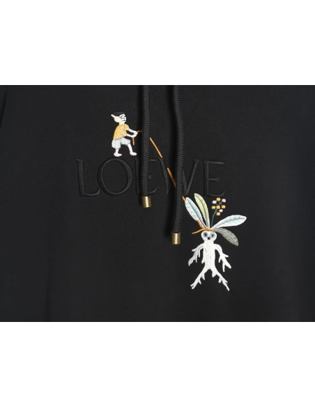 LOEWE x Suna Fujita embroidered hooded sweatshirt,Cheap Replica Reps Loewe