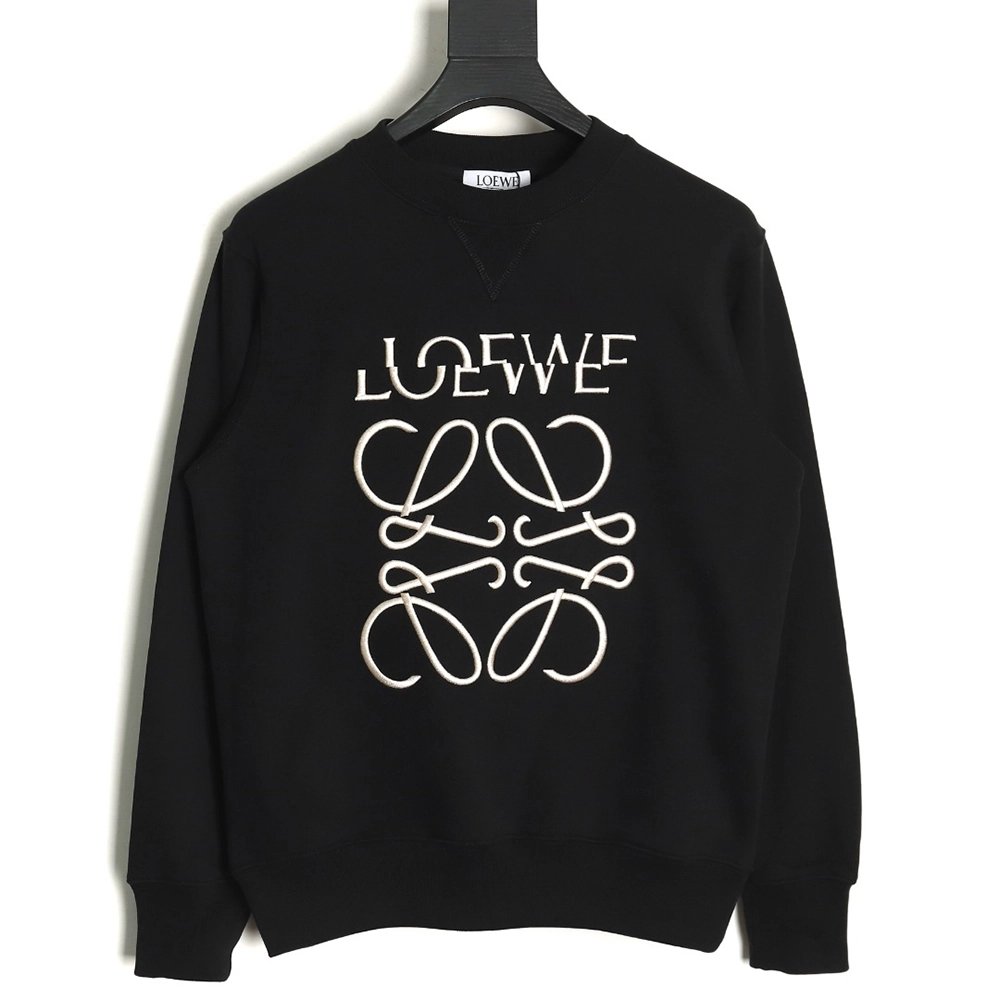 Loewe Displaced Logo 3D Embroidered Crew Neck Sweatshirt,Cheap Replica Reps Loewe