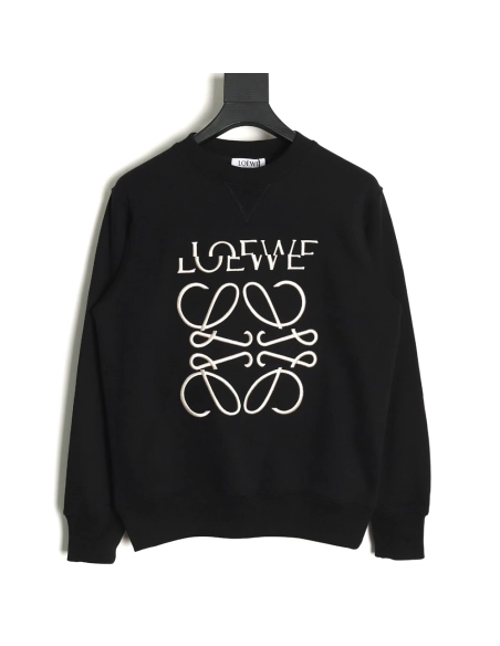Loewe Displaced Logo 3D Embroidered Crew Neck Sweatshirt,Cheap Replica Reps Loewe