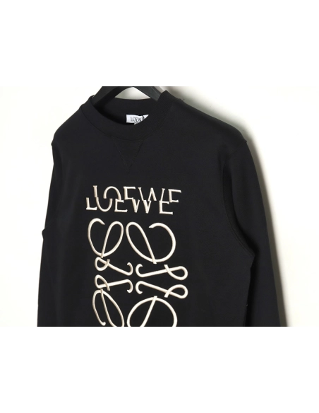 Loewe Displaced Logo 3D Embroidered Crew Neck Sweatshirt,Cheap Replica Reps Loewe
