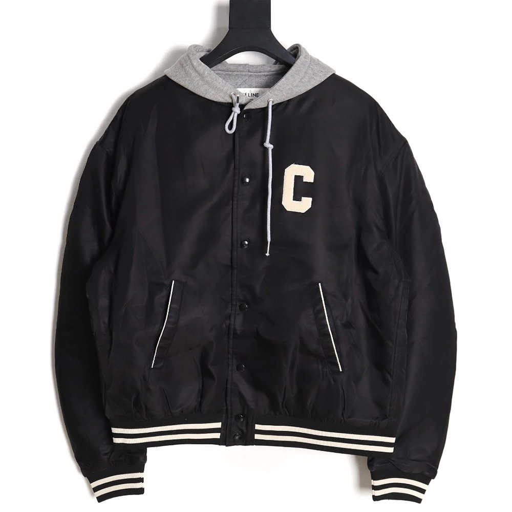 Celine embroidered lettering hooded jacket TSK1,Cheap Replica Reps Celine