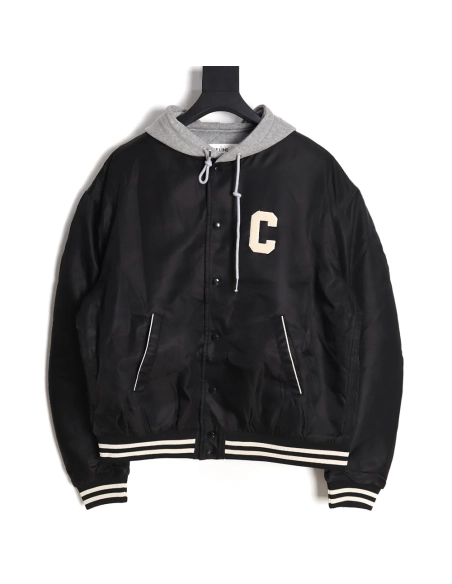 Celine embroidered lettering hooded jacket TSK1,Cheap Replica Reps Celine