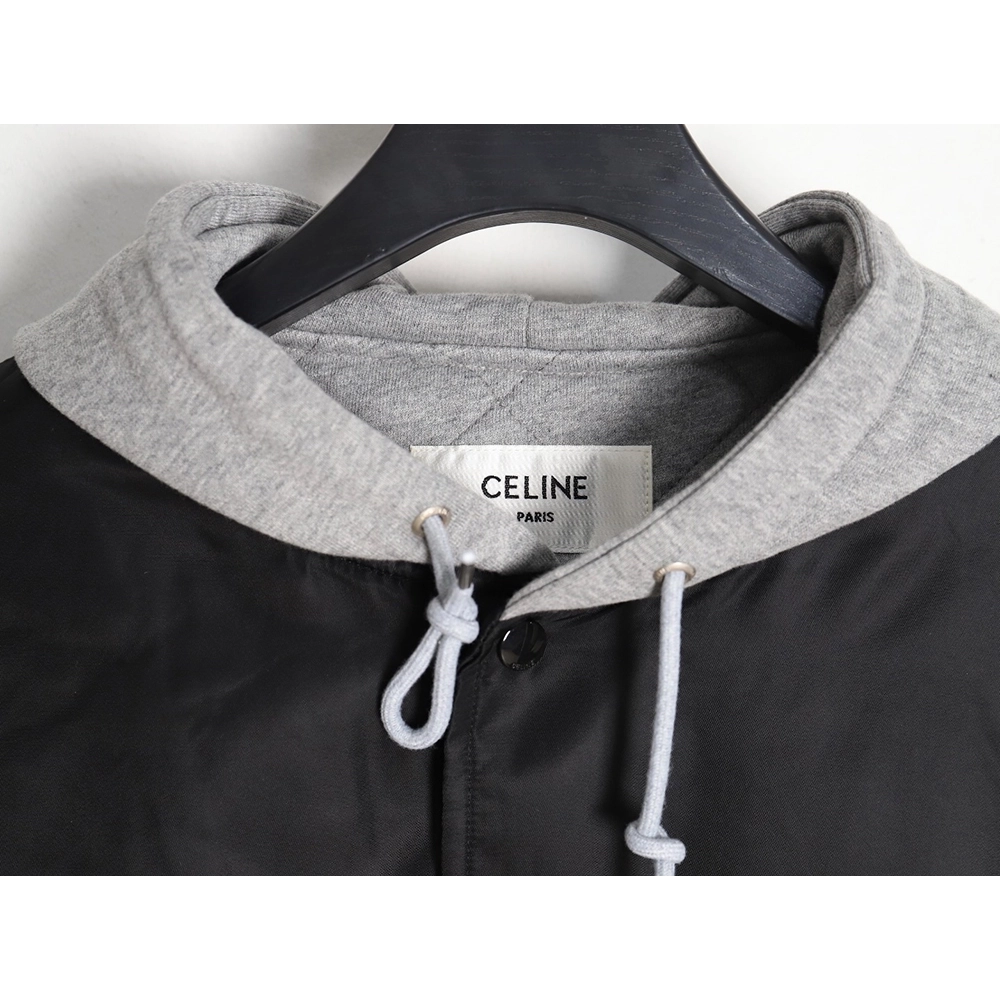 Celine embroidered lettering hooded jacket TSK1,Cheap Replica Reps Celine