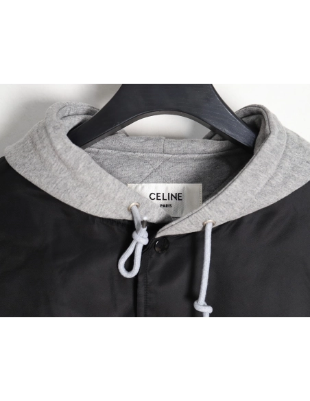 Celine embroidered lettering hooded jacket TSK1,Cheap Replica Reps Celine