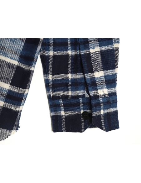 Celine flannel checked shirt with fringed hem,Cheap Replica Reps Celine