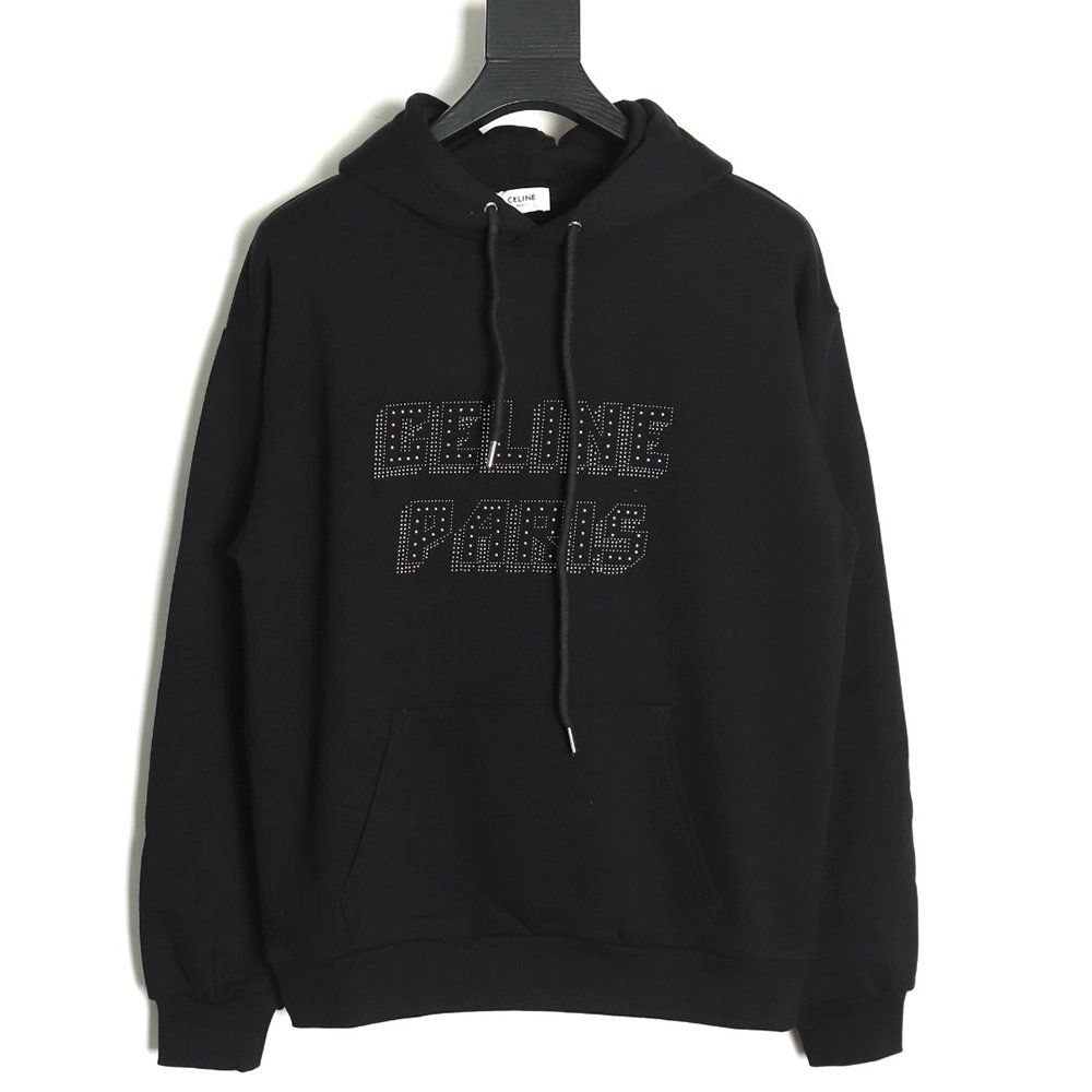 Celine Rivet Diamond Lettering Hoodie,Cheap Replica Reps Celine