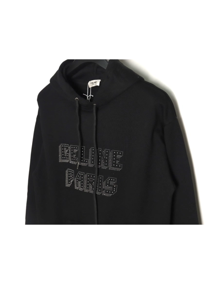 Celine Rivet Diamond Lettering Hoodie,Cheap Replica Reps Celine