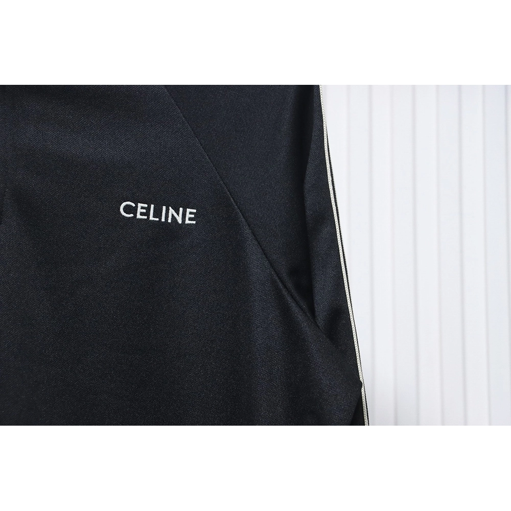 Celine lettering embroidered halfzip sweatshirt,Cheap Replica Reps Celine