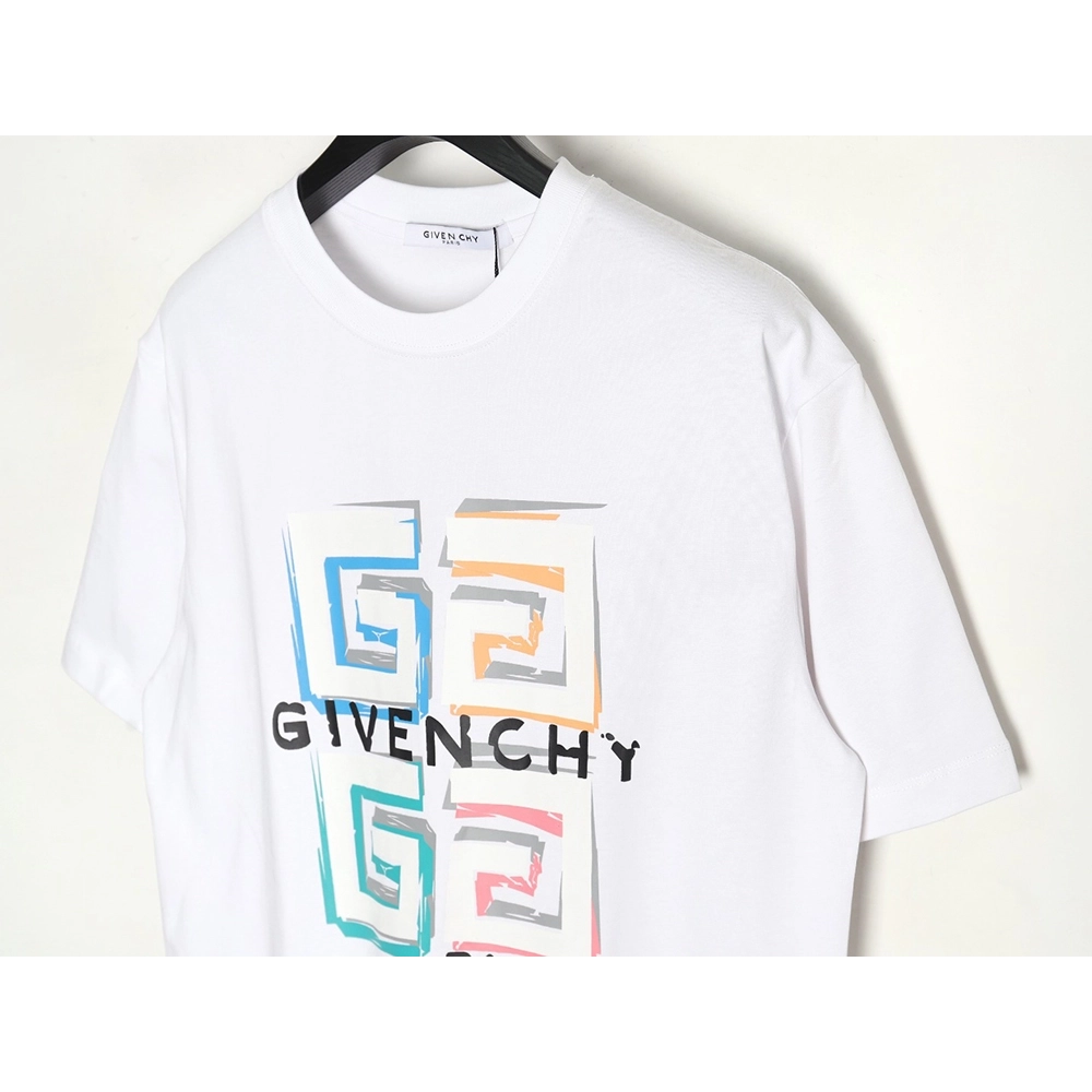 Givenchy colorful graffiti 3D 4G print short sleeves,Cheap Replica Reps Givenchy