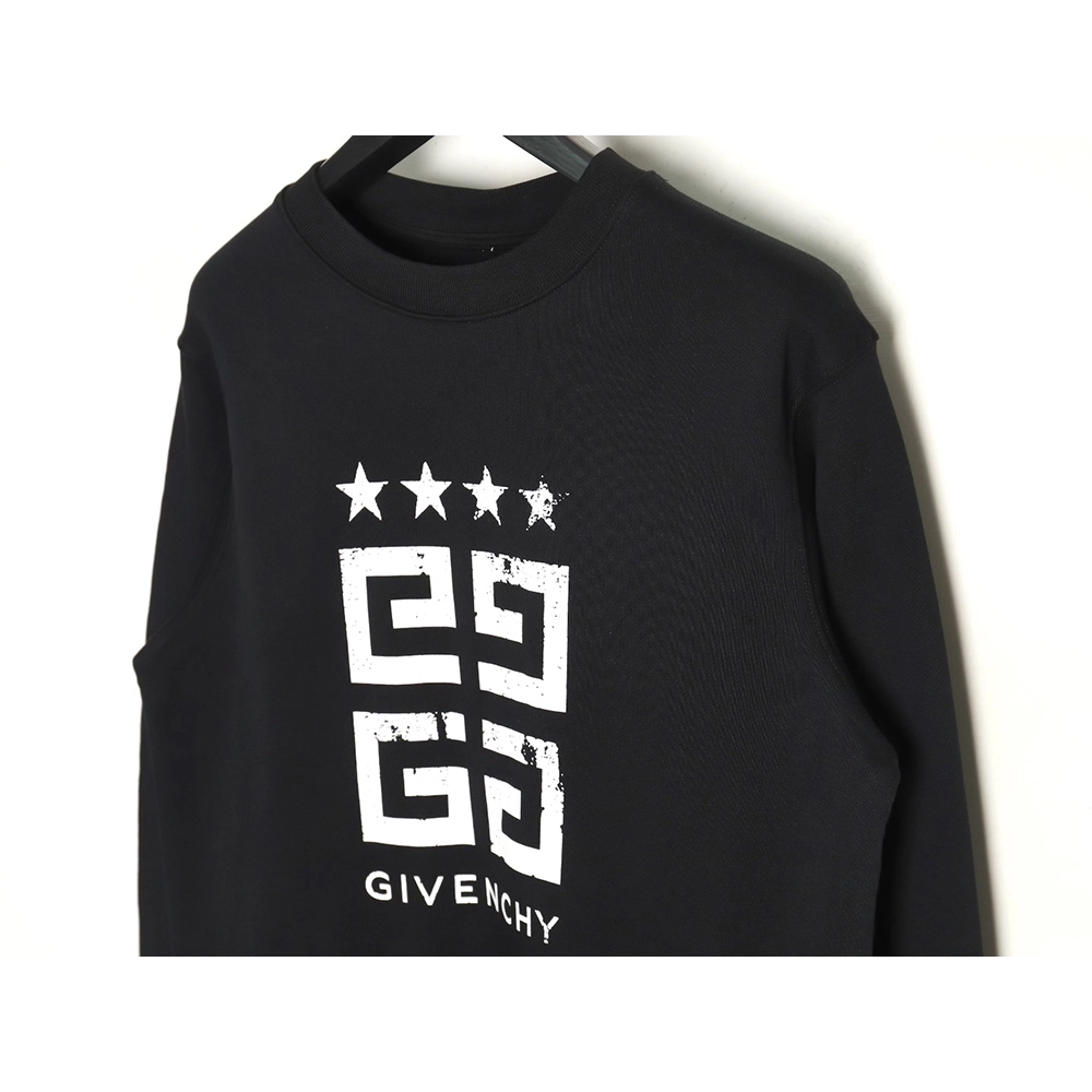Givenchy Vintage Distressed 4G Star Print Crewneck Sweatshirt,Cheap Replica Reps Givenchy