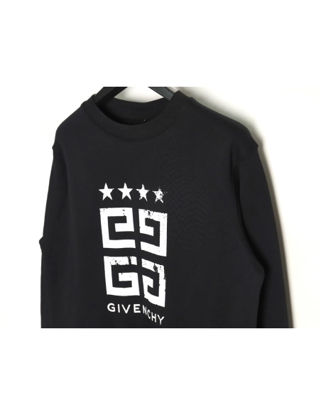 Givenchy Vintage Distressed 4G Star Print Crewneck Sweatshirt,Cheap Replica Reps Givenchy