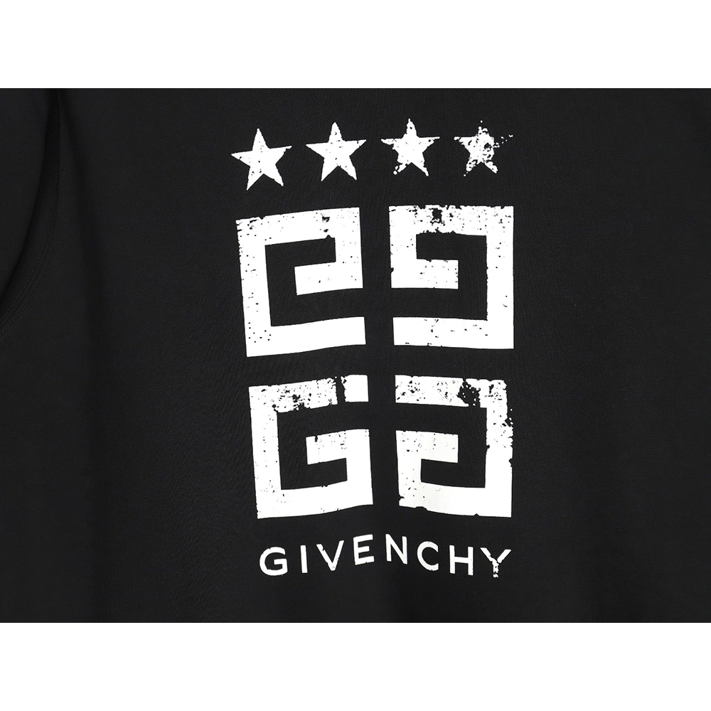 Givenchy Vintage Distressed 4G Star Print Crewneck Sweatshirt,Cheap Replica Reps Givenchy
