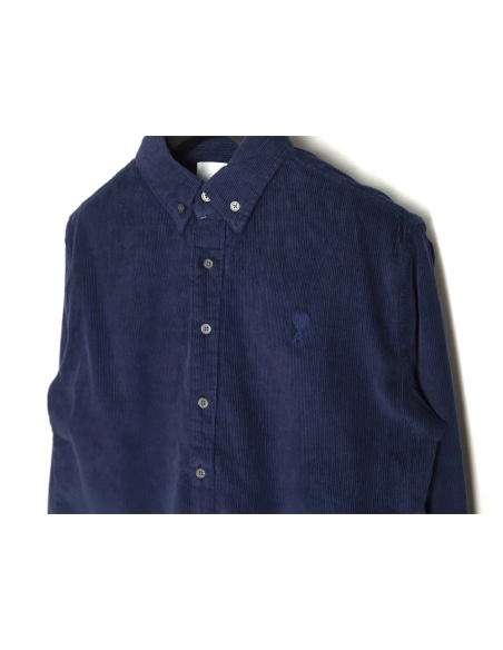 Ami Paris Solid Velvet Lapel Long Sleeve Single Breasted Shirt,Cheap Replica Reps Ami