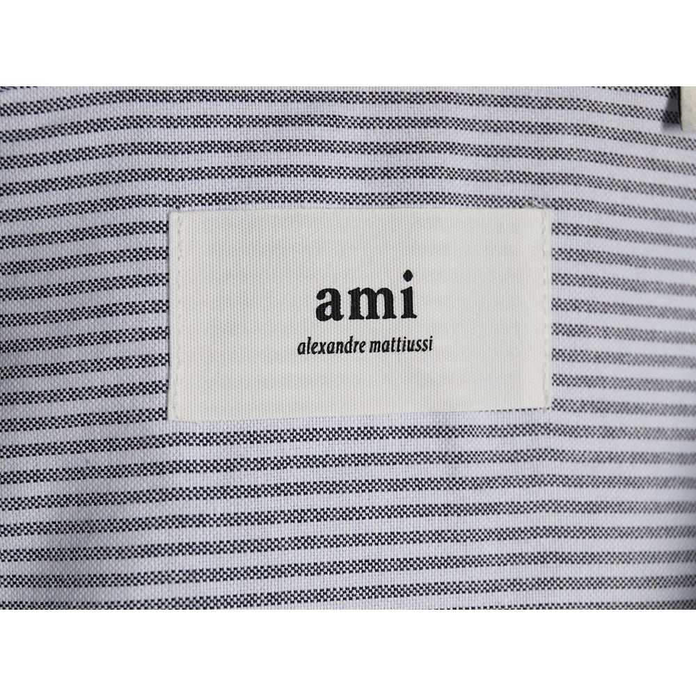 Ami small heart embroidered striped longsleeved shirt TSK2,Cheap Replica Reps Ami