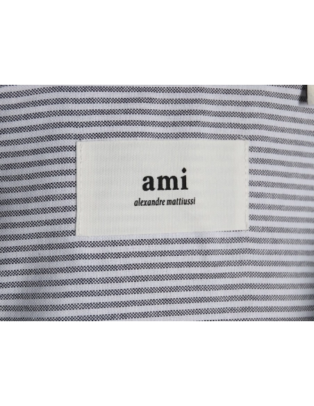 Ami small heart embroidered striped longsleeved shirt TSK2,Cheap Replica Reps Ami