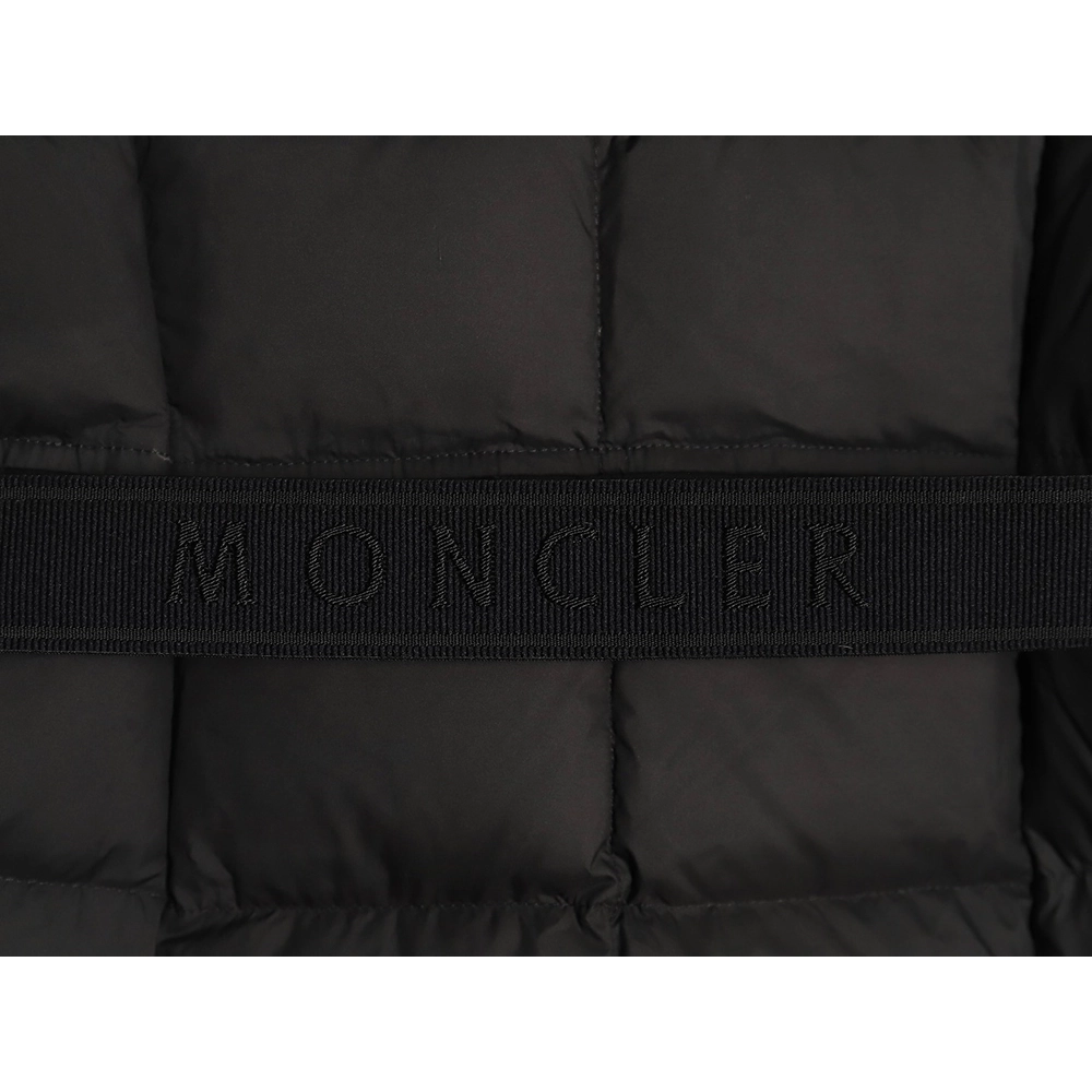 Moncler long belted down jacket,Cheap Replica Reps Moncler
