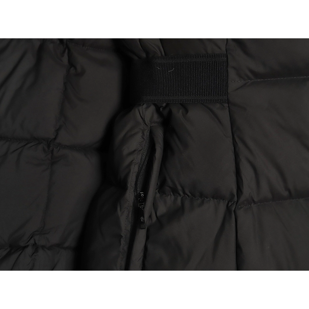 Moncler long belted down jacket,Cheap Replica Reps Moncler