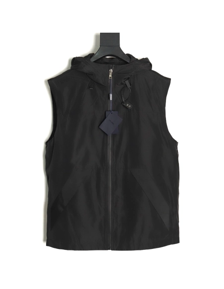 Prada side red trim detachable hooded jacket TSK1,Cheap Replica Reps Prada