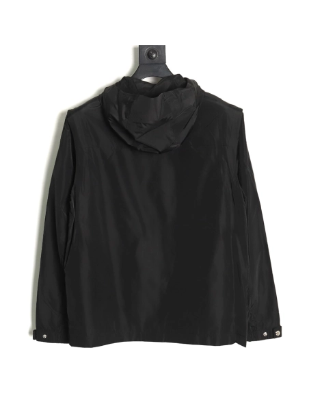 Prada side red trim detachable hooded jacket TSK1,Cheap Replica Reps Prada