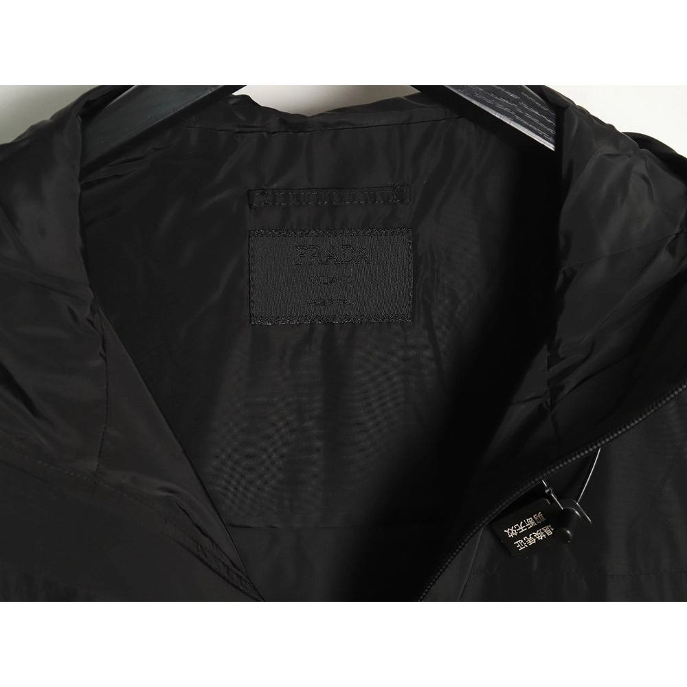 Prada side red trim detachable hooded jacket TSK1,Cheap Replica Reps Prada