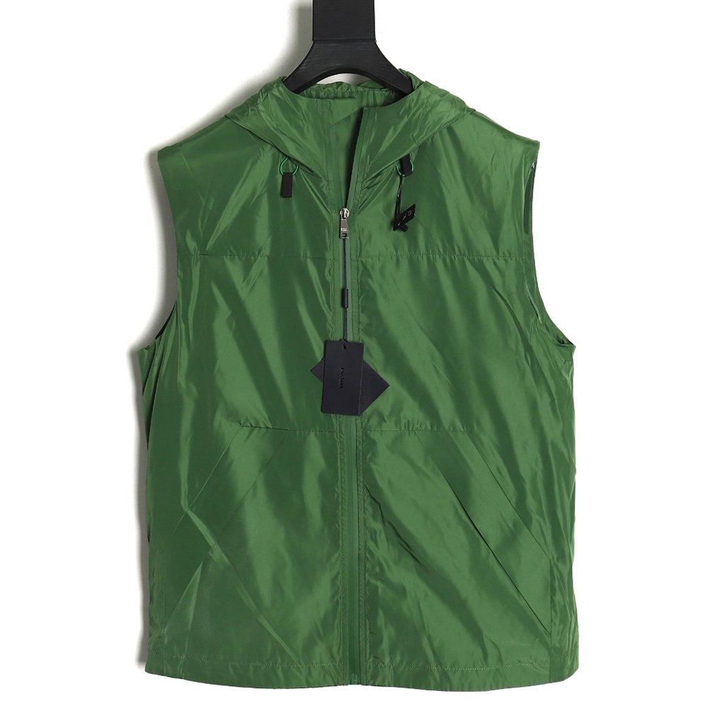 Prada side red trim detachable hooded jacket,Cheap Replica Reps Prada