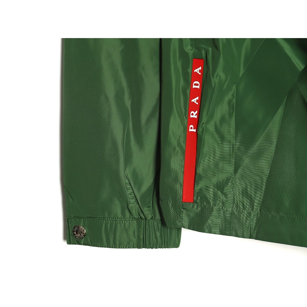 Prada side red trim detachable hooded jacket,Cheap Replica Reps Prada