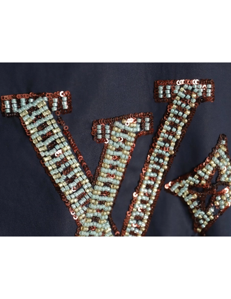 Louis Vuitton rhinestone logo shirt long sleeves TSK1,Cheap Replica Reps Louis Vuitton