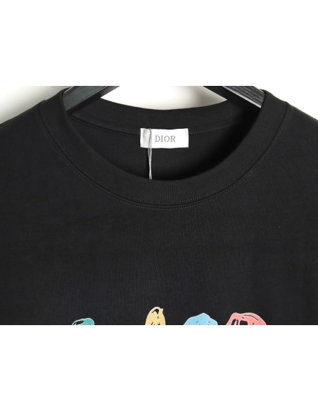 Dior Colorful Letters Digital Printed Round Neck Short Sleeves TSK1,Cheap Replica Reps Dior