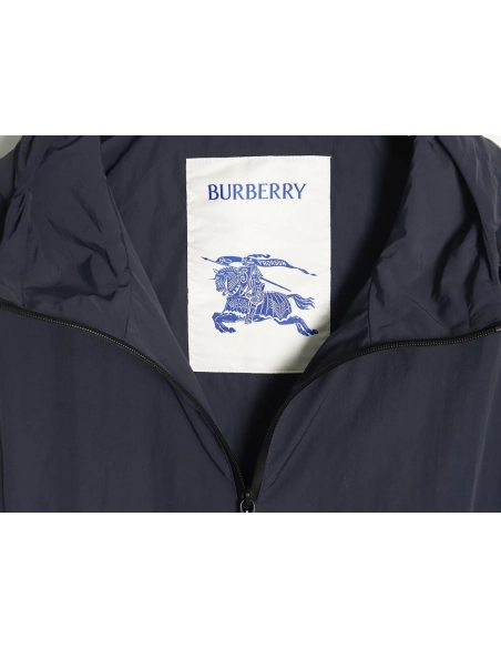 Burberry Warhorse Embroidered Thin Hooded Trench Jacket TSK1,Cheap Replica Reps Burberry