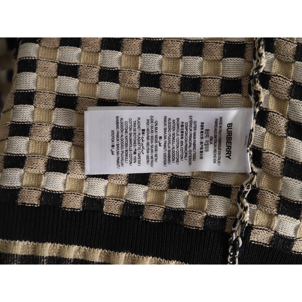 Burberry Black and white check Vneck knitted sweater cardigan,Cheap Replica Reps Burberry
