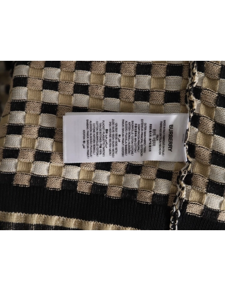 Burberry Black and white check Vneck knitted sweater cardigan,Cheap Replica Reps Burberry